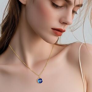 14K Yellow Gold  Evil Eye Charm necklace